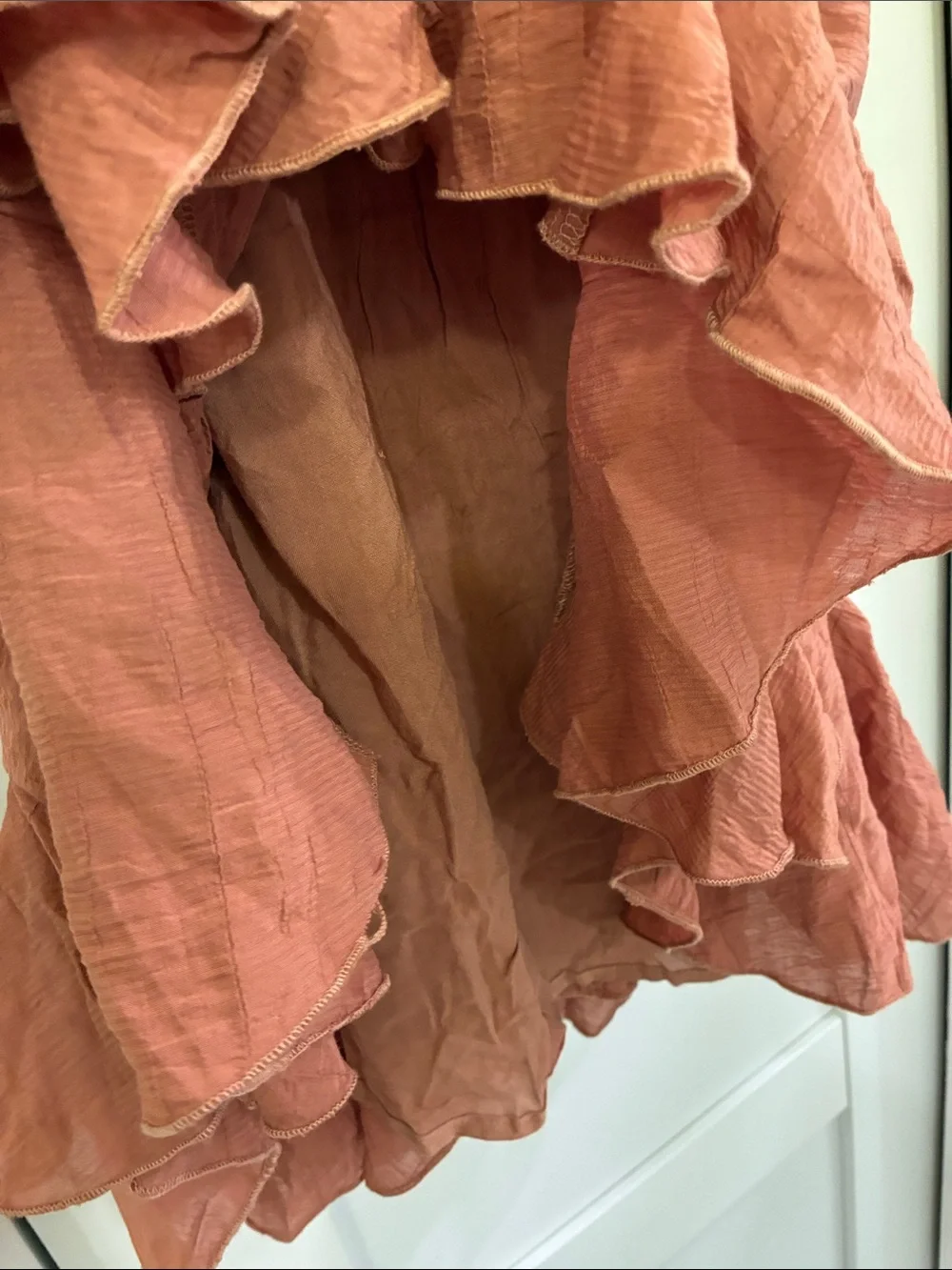 Bluivy Rust Ruffle Mini Dress S - Picture 4 of 6